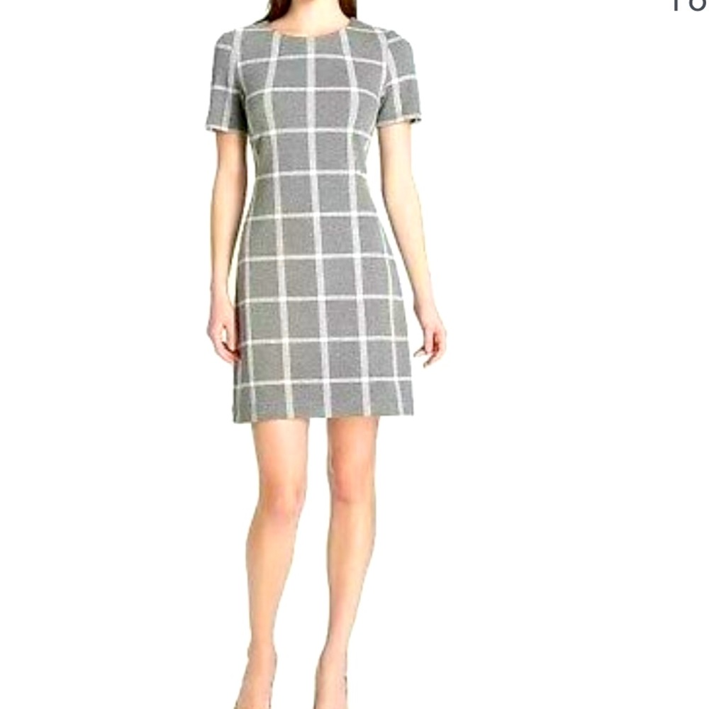 NWT Women's Tommy Hilfiger Plaid Window Pane Sheath Dress size 10